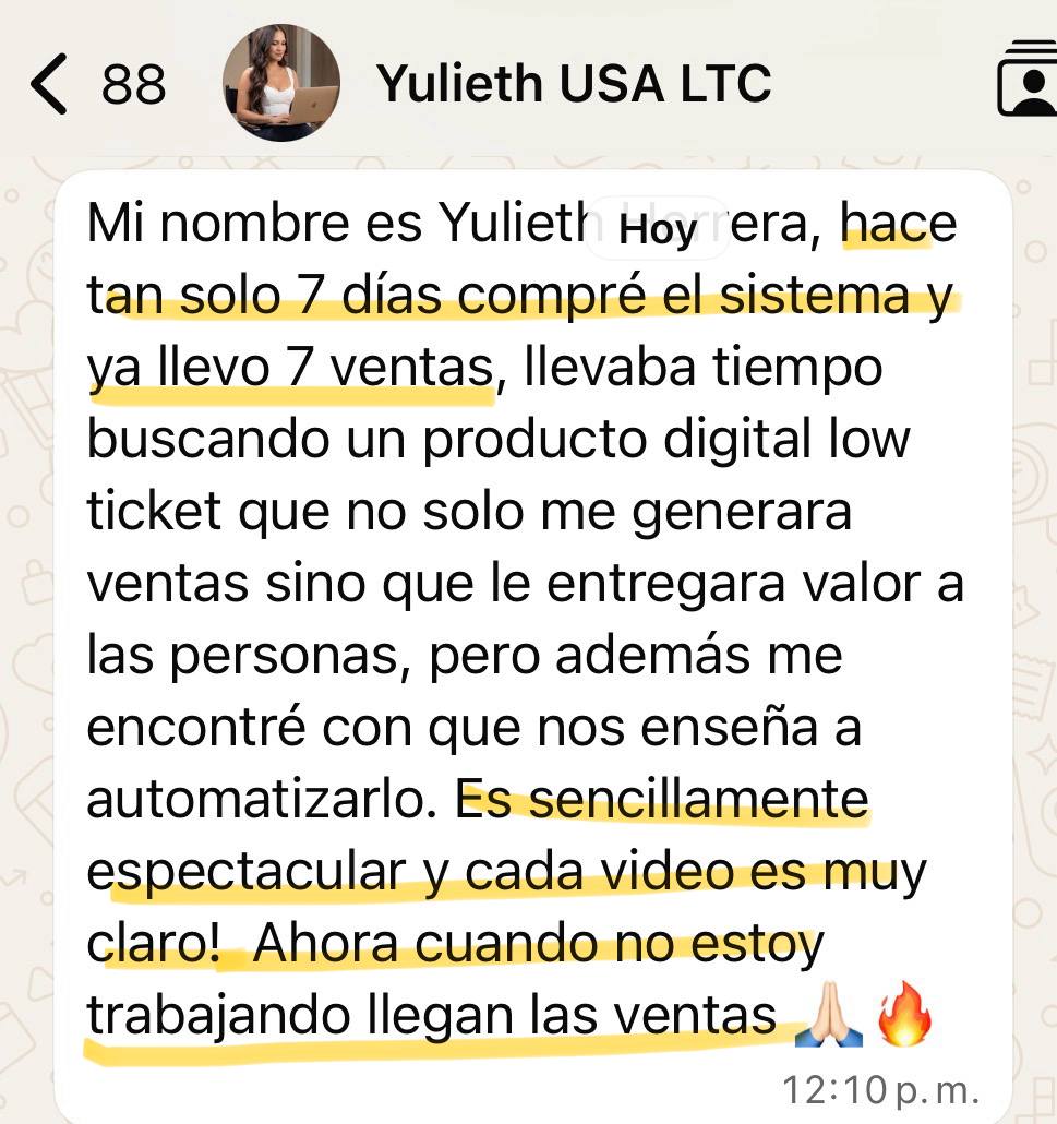 Yulieth USA: 7 ventas en 7 días